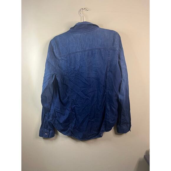 Lauren Conrad Denim Long Sleeve Button Down Top Size XL - Picture 5 of 5